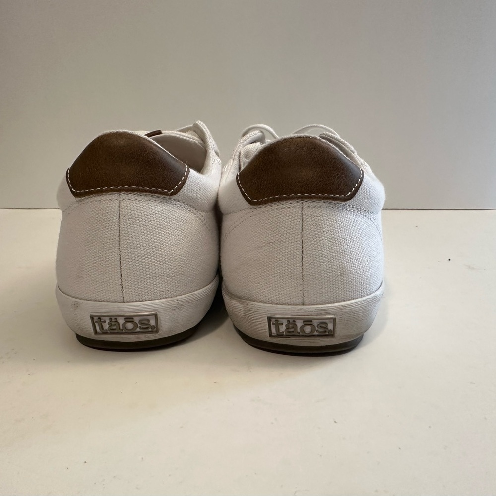 Taos Star Burst Canvas Lace-up Casual SneakerWith Brown Leather Accents Size 9.5 - Picture 6 of 12